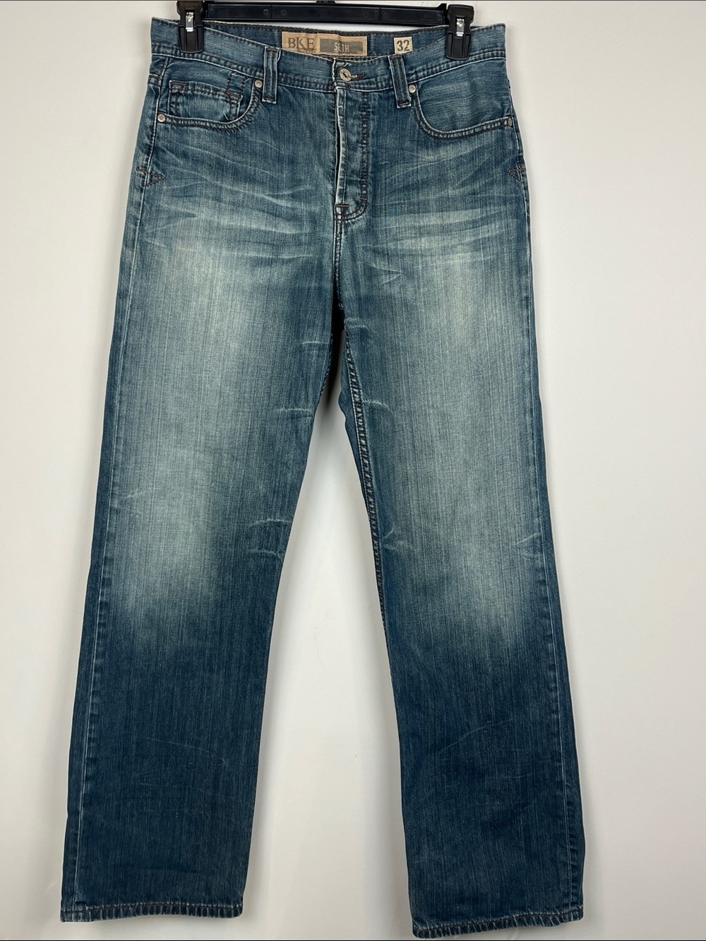 BKE Seth Denim Jeans Size 32X34 Straight Medium Wash EUC